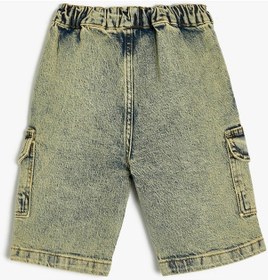 Resim Koton Kot Şort Kapaklı Cep Detaylı Pamuklu Orta İndigo 4smb40014td İndigo 