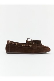 Resim LC Waikiki Meral Collection Kahverengi Süet Kadın Loafer Ayakkabı 