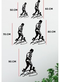 Resim Gowpenart Atatürk Kocatepe'de Dekoratif Siyah Metal Duvar Tablosu 