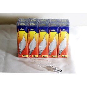 Resim Toplux 220V 40W E14 Duylu, Flamanlı, Şeffaf, Kıvrık, Buji, Mum Ampul. LED Değildir. 10 Adet 