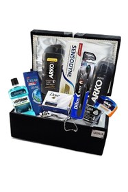 Resim Arko Men Damat Bohçası Nişan Söz Çeyiz Seti Erkek Bakım Kutusu Damat Çeyiz Sandığı Siyah 2022070c 