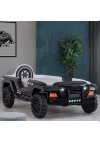 Resim Arabalı Yatak, Jeep Lüx Ledli Arabalı Yatak - Kırmızı 