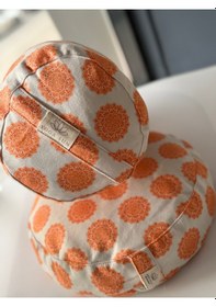 Resim Zafu Silindir Uzun Yoga Meditasyon Minderi Bolster Turuncu 