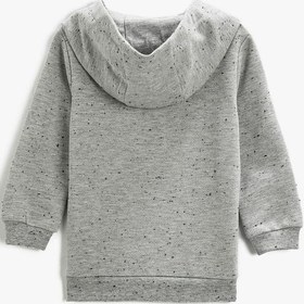 Resim Erkek Bebek Baskılı Kapüşonlu Sweatshirt 