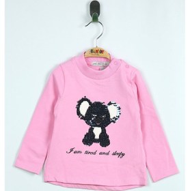 Resim Toontoy Kids Toontoy Kız Bebek Panda Nakışlı T-shirt Pembe 