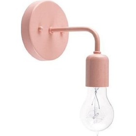 Resim Riolight Vintage,rustik,retro,modern Pembe 1xe27 Duylu Metal Duvar Aplik Pembe 