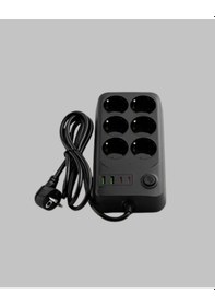 Resim 6 Prizli Çoklu Uzatma Kablosu Usb Type-c Hızlı Şarj Termal Koruma 1 