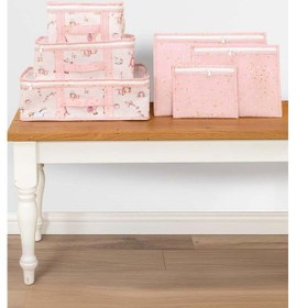 Resim 6'sı 1 Arada Pembe Bebek Seyahat Çantası Desenli Çok Renkli 