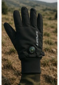 Resim Single Sword Uzun Parmaklı Dokunmatik Parmak Özellikli Pusula Ve Termometreli Eldiven Xl-siyah 