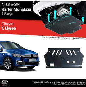 Resim S-dizayn Citroen C. Elysee Çelik Karter Muhafaza 2013 Üzeri A+ Kalite 