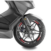 Resim Pcx Deeb Sport Reflektif Jant Şeridi Kırmızı Beyaz Gri 