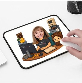 Resim Kişiye Özel Karikatürlü Fotoğraflı 33x28 Cm Mousepad Kaymaz Taban Rahat Konforlu Mouse Pad2 