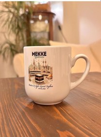 Resim Kişiye Özel İsimli, Kâbe Görselli Mekke Hatırası Porselen Elite Kupa Bardak Çok Renkli 