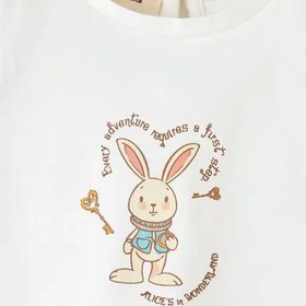 Resim Alice Desenli Kız Çocuk T-shirt ve Şort Takım - 9-12 Ay 