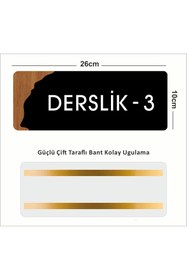 Resim zafrakreklam Ofis -Kapı İsimliği, Yönlendirme levhası 26X10Cm - DERSLİK 3 