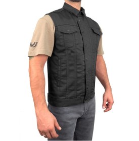 Resim The Biker Jeans Black Iron Vest Motosiklet Yeleği 