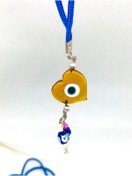 Resim Azrua Bal Köpüğü Cam Kalp Şekilli Araba Nazarlık, Cam Araba Süsü, Cam Araba Aksesuarı 