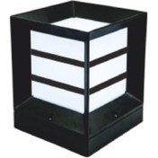 Resim Ags Plastik Bahçe Aydınlatma Kare Küp Izgaralı Siyah 