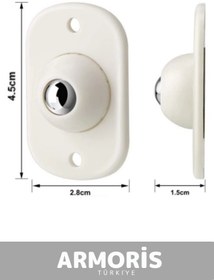 Resim Armoris Yeni Pratik Yapışkanlı 360 Derece Küçük Döner Tekerlekli Mobilya Eşya Kaydırma Taşıma Aparatı 4 Adet 