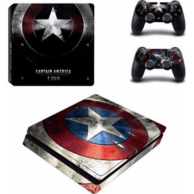 Resim Kt Decoration Captain America Playstation 4 Slim Kasa Sticker Kaplama-02 