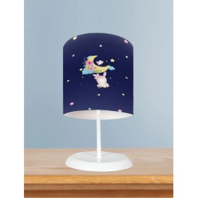 Resim Bebek ve Çocuk Odası Ayda Sallanan Sevimli Hayvan Desenli Abajur 