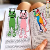 Resim 2D akrilik 3'lü kedi kitap ayraç seti, dayanıklı akrilik malzeme, renkli kedi sayfa işaretleyiciler, okuyucular ve kediseverenler için uygun, ofis ve okul kullanımı için ideal 