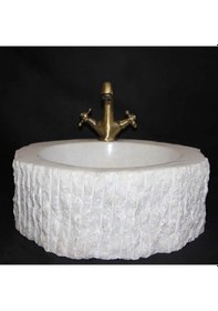 Resim Kristal Beyaz Batarya Çıkışlı Patlatma Lavabo 