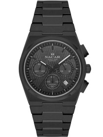 Resim Nacar SAFİR CAM SPOR SİYAH ERKEK KOL SAATİ NC41-299795-BGM 
