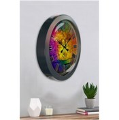 Resim Bahat Salon Ofis Duvar Saati Gri Metal Çerçeve 36 Cm 