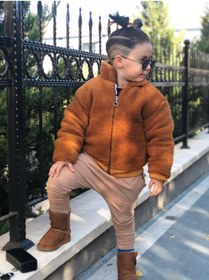 Resim Ponçik tekstil Kuzu Kumaşı Çocuk Mont 