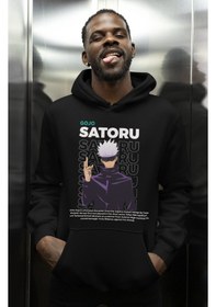 Resim Sevbano Satoru Gojo Baskılı Unisex Oversize Jujutsu Kaisen Anime Karakter Siyah 