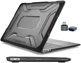Resim McStorey Macbook Air Kılıf 13 inç A1932 Modeli için Mac Koruyucu Güçlü ve Çizilmeye Dayanıklı Darbe Emici OutDoorSC 2018-2019 ile Uyumlu Siyah 