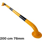 Resim İlgi Trafik 76 lık Araç Stoperi Otopark Araç Bariyeri Lastik Sonlandırma Demiri Üretimi 200 cm Ø76mm 2mm 