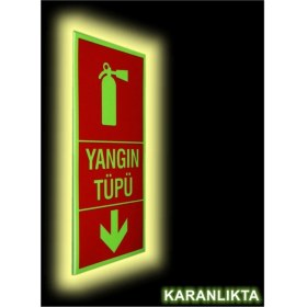 Resim Printhome Pano Ekonomik Fosforlu Yönlendirme Sembolleri Yangın Tüpü 11,5X25 Cm. 
