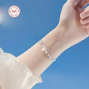 Resim 925 Gümüş Kadın Bilekliği, Üç ve Üç Yaşam Bilekliği, Dönen Boncuk Bilekliği, Yeni Stil, Kız Arkadaş İçin Hediye, Çok Katmanlı Gümüş Bileklik, Arkadaşlar İçin Hediye, Noel Hediyesi 