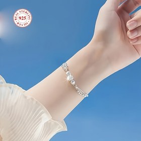 Resim 925 Gümüş Kadın Bilekliği, Üç ve Üç Yaşam Bilekliği, Dönen Boncuk Bilekliği, Yeni Stil, Kız Arkadaş İçin Hediye, Çok Katmanlı Gümüş Bileklik, Arkadaşlar İçin Hediye, Noel Hediyesi 