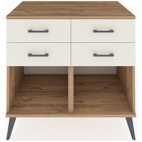 Resim Kronos Şifonyer 4 Çekmeceli 88x59x80 Çam-antrasit/aytaşı Antrasit/aytaşı 