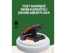 Resim Zero Land Lvsqvr 2000 Watt Teflon Tost Makinesi – Geniş Plaka, Ayarlanabilir Isı, Kolay Temizlik 