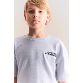 Resim DeFacto Oversize Bisiklet Yaka Baskılı Kısa Kollu Gri Tişört Erkek Çocuk H8204A826HS 