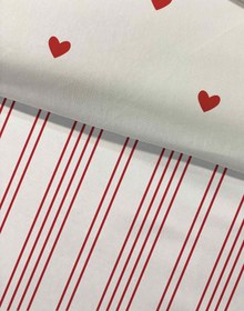 Resim Evmila Minik Kalpler Desenli Nevresim Takımı - 160x220cm Nevresim +50x70cm Yastık Kılıfı+100x200cm Çarşaf 