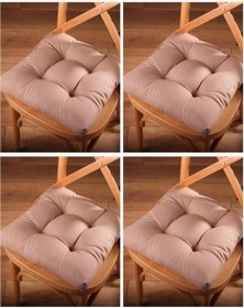 Resim Altınpamuk Altınpamuk 4'Lü Lüx Pofidik Kahve Sandalye Minderi Özel Dikişli B 