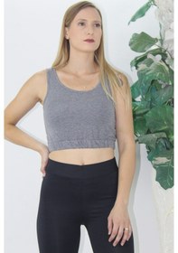 Resim Beli Lastikli Crop Büstiyer Gri - Lks2907.022-9063415980481 