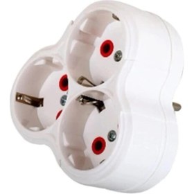 Resim Layfhex Papatya Golyat Topraklı Üçlü Priz Çoğaltıcı 3'lü Fiş Çoğaltma Beyaz 