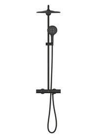 Resim Grohe Rainshower Smartactive 310 Duvara Monte Termostatik Bataryalı Duş Sistemi Phantom Black - 22119kf0 
