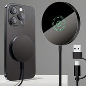 Resim 15W Hızlı Manyetik Kablosuz Şarj Standı - Otomatik Manyetik Kilit & -C Güç - İnce ve Hafif Qi-Şarj Pedi iPhone 16/15/14/13/12/11 Pro/Max/Plus, XS/XS Max/XR/SE, iPad ve Uyumlu Cihazlar İçin 