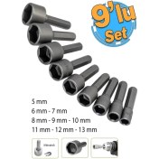 Resim Manyetik Mıknatıslı 5 6 7 8 9 10 11 12 13 mm Somun Civata Adaptör Seti Crv Metal Matkap Uyumlu Uç 