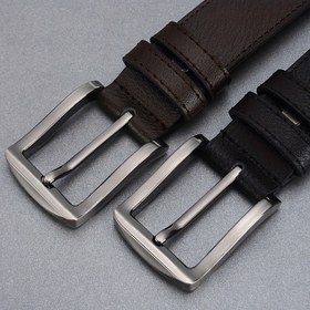 Resim Erkeklerin Gerçek Deri Kemerleri ile Batı Kemerleri - Şık Siyah ve Kahverengi Klasik Bel Kemerleri için Kot, Pantolon ve Klasik Giyim, Günlük Kemer | Batı Tarzı Kemer | Dayanıklı Deri Kemer 