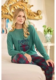Resim Aydoğan Kadın Düğme Yaka Termal Pijama Takımı 240668y- 1 Adet Yeşil 
