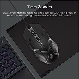 Resim Vertux Orion, oyun klavyesi ve fare, 6 programlanabilir fare, ayarlanabilir 3200 dpi, bilek desteği ve çok renkli LED arka plan aydınlatması 