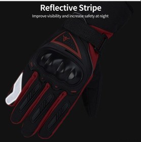 Resim Suofeng Kışlık Motosiklet Eldiveni - Gece Yansımalı, Su Geçirmez, Dokunmatik Uyumlu Siyah, Xl 